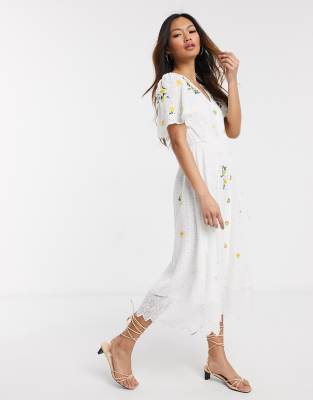 midi white summer dress