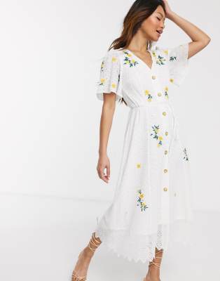 summer white midi dress