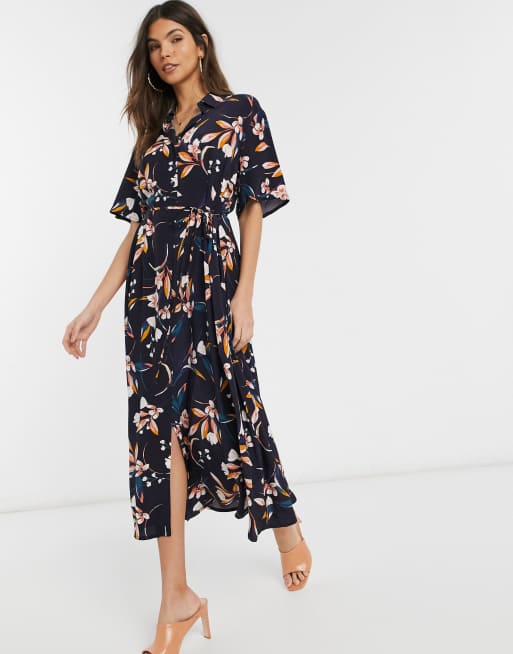 French connection outlet floral shirt dress