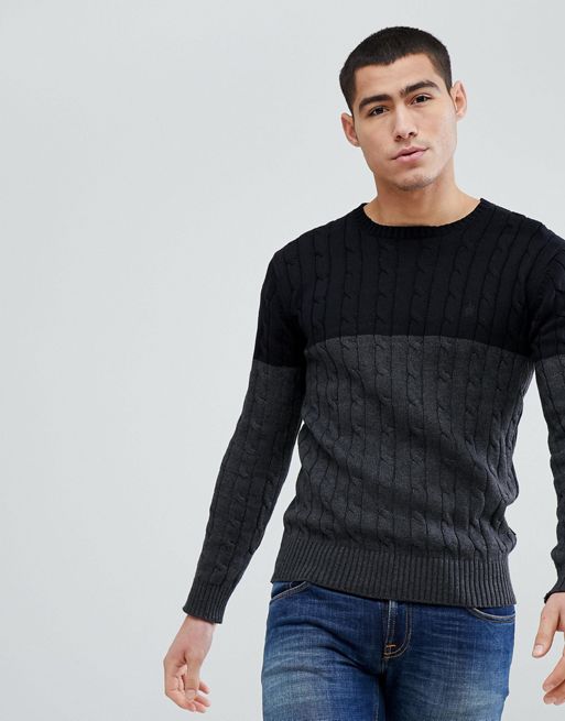 French Connection Cable Knit Block Sweater | ASOS