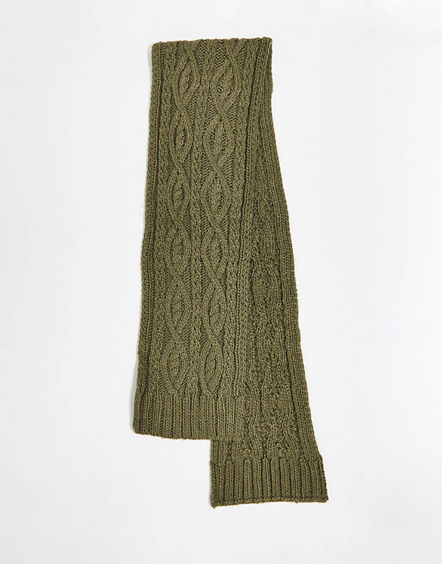 French Connection - cable scarf in khaki