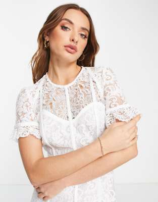 French connection chante lace midi dress on sale