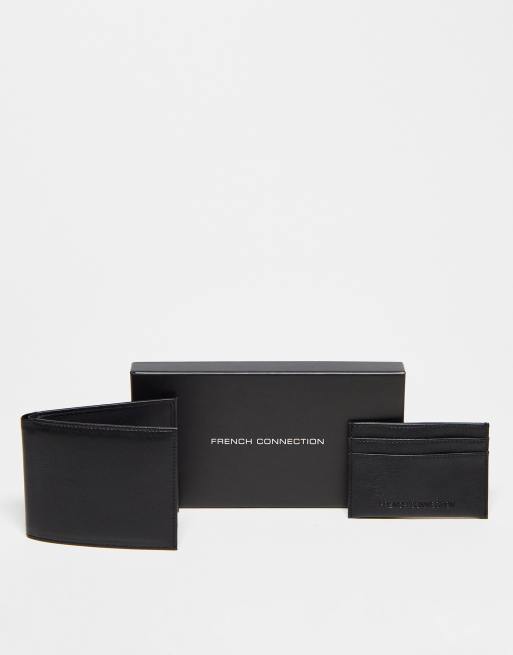French Connection - Cadeauset met portemonnee en kaarthouder in zwart
