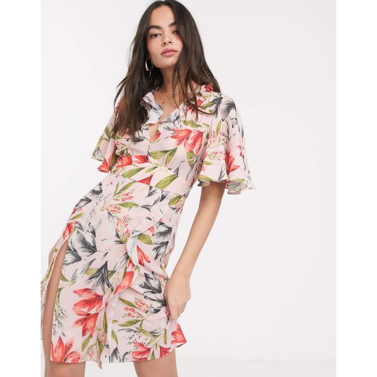 Cadencia crepe floral maxi dress sale