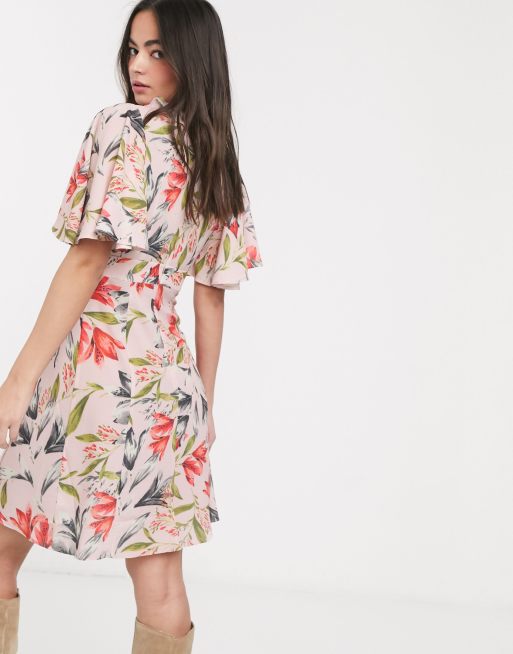 Cadencia crepe floral outlet maxi dress