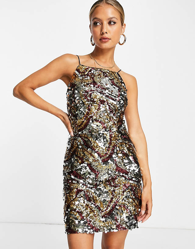 French Connection - cami mini dress in all over sequin