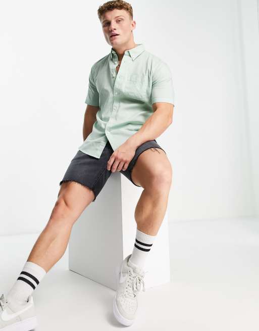 French Connection - Camicia a maniche corte in lino