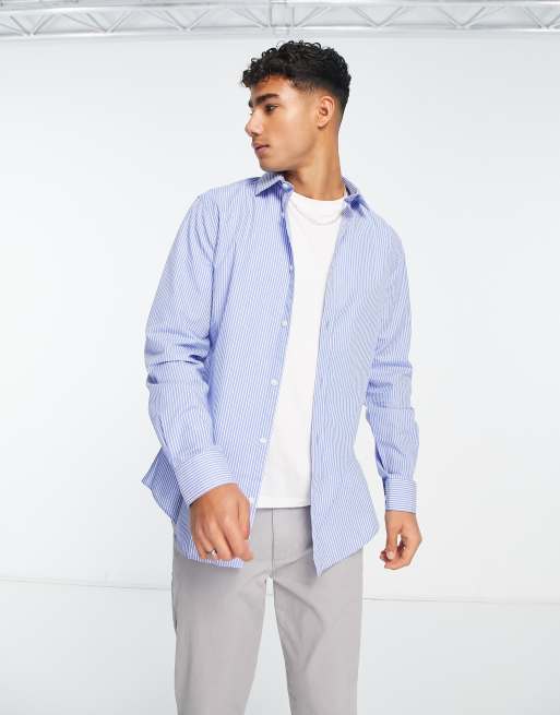French Connection - Camicia blu medio a righe