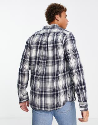 Camicia di flanella a maniche lunghe a quadri bianca e nera-Bianco - French Connection Camicia donna  - immagine2