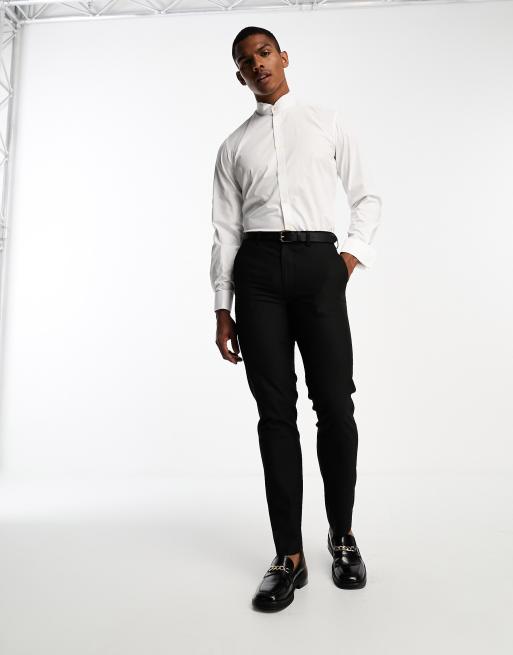 French Connection - Camicia elegante a maniche lunghe bianca con polsino risvoltato