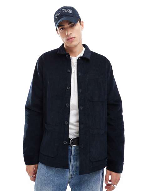 French Connection - Camicia giacca elegante con colletto e tasche blu navy - view 1