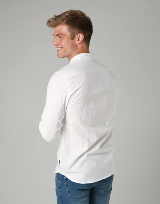French Connection - Camicia Oxford in cotone bianca a maniche lunghe, 3 di 3
