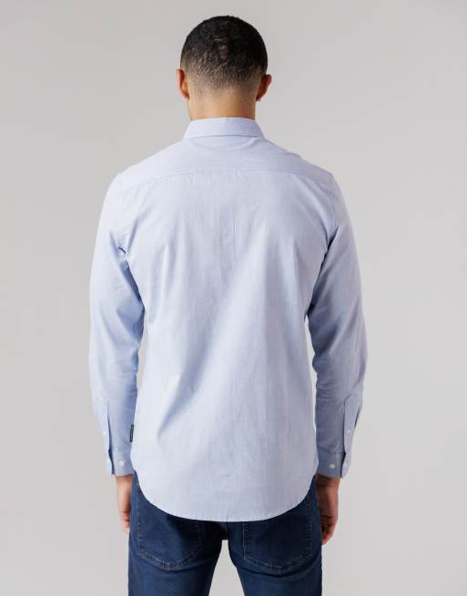 French Connection - Camicia Oxford in cotone blu a maniche lunghe, 2 di 4