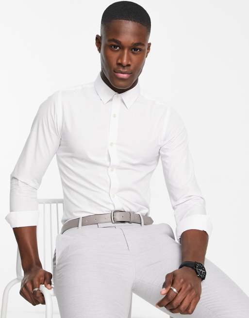 French Connection - Camicia skinny elasticizzata in popeline