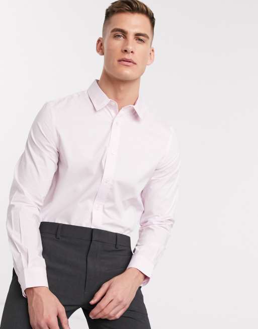 French Connection - Camicia skinny elasticizzata tintaunita no stiro