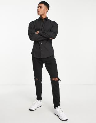 Camicia skinny nera-Nero - French Connection Camicia donna  - immagine3
