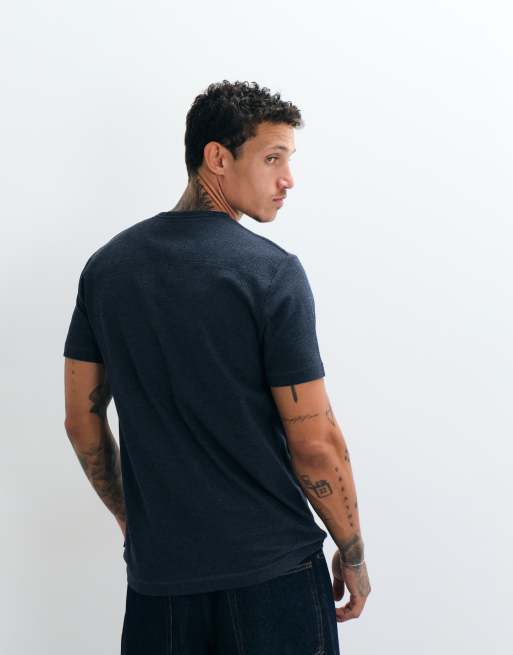 French Connection - camiseta de textura popcorn en azul marino, 5 de 5