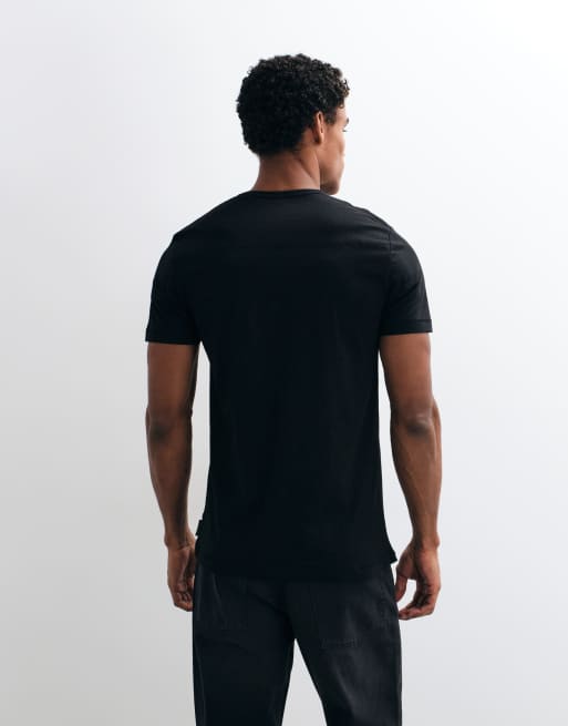 French Connection - camiseta negra con logo apilado, 3 de 5