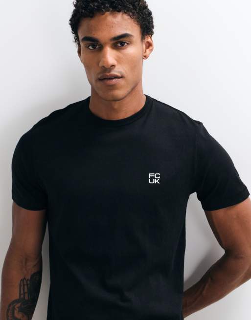 French Connection - camiseta negra con logo apilado, 4 de 5