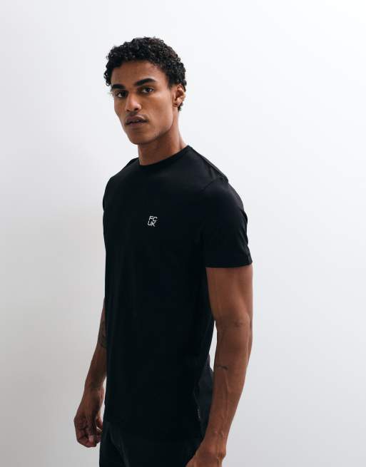 French Connection - camiseta negra con logo apilado, 5 de 5
