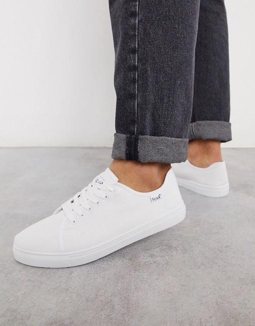 French Connection canvas lace up plimsoll
