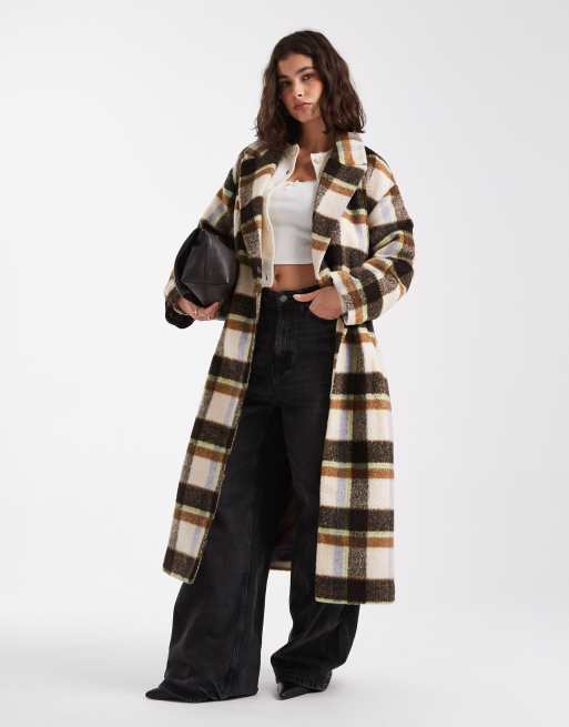 French Connection - Cappotto formale a quadri multicolore con cintura