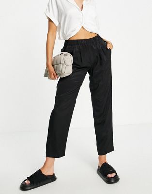 French Connection carena wide leg trousers in black