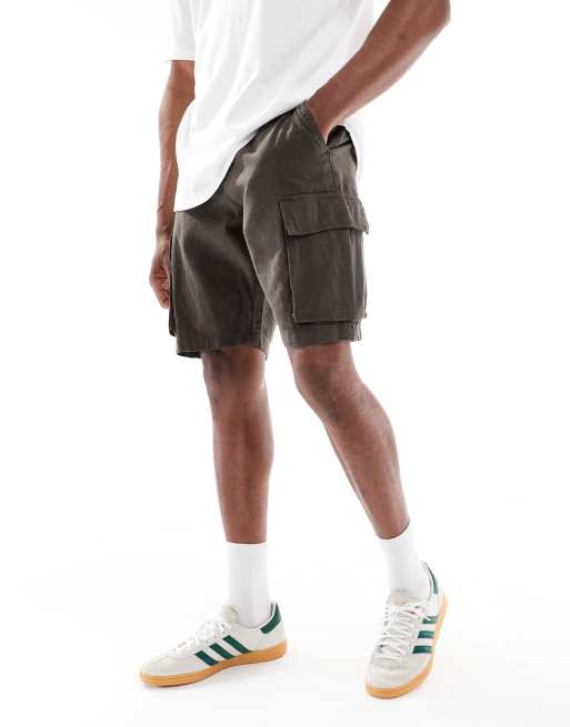 French Connection cargo pocket linen shorts in khaki, 3 of 5