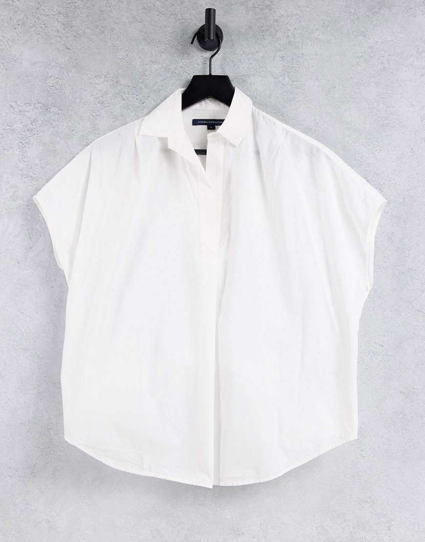 French Connection Cele Rhodes Poplin sleeveless shirt in white