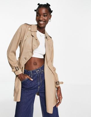 French Connection Ceza trench coat in neutral