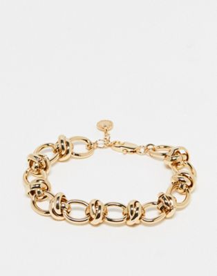 French Connection chain link bracelet in gold