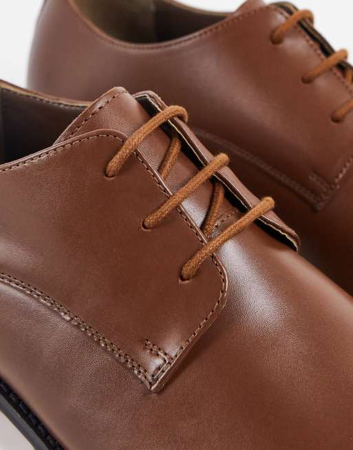French Connection - Chaussures derby élégantes en cuir - Fauve, 4 de 4