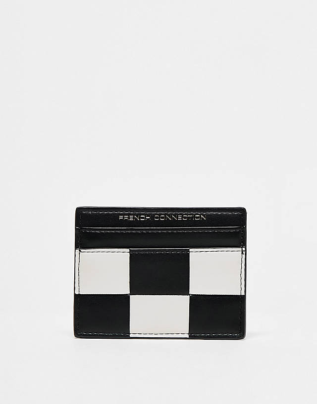French Connection - checkerboard detail card holder in multi