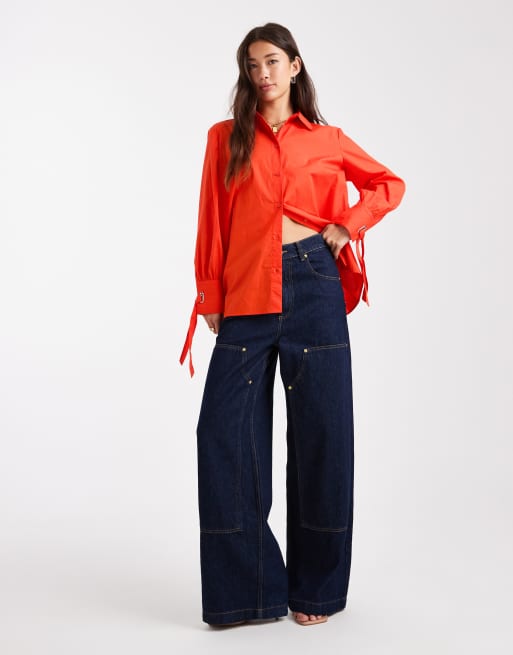 French Connection - Chemise boutonnée avec détail dans le dos - Orange, 4 de 4