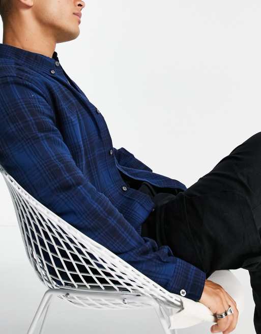 French Connection - Chemise en flanelle à manches longues - Bleu, 3 de 4