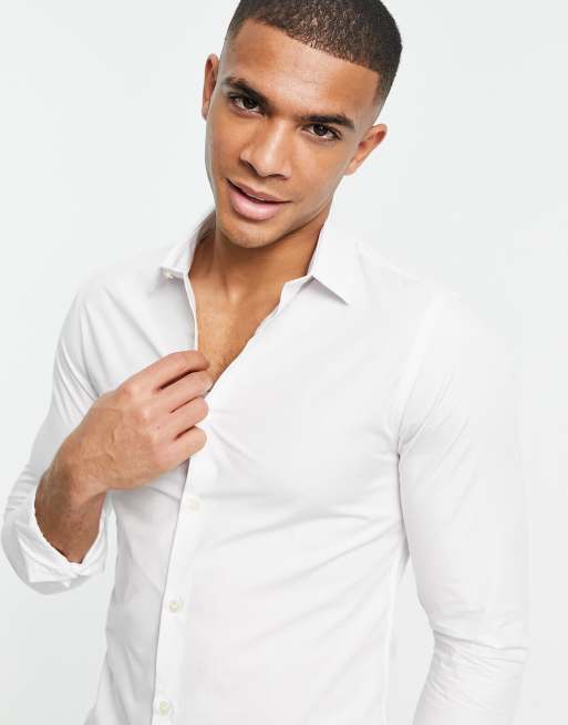French Connection - Chemise en popeline stretch unie coupe ajustée