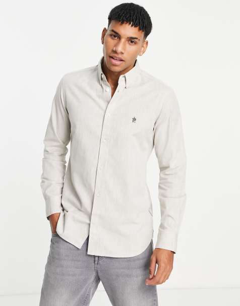 French Connection - Chemise Oxford à manches longues - Taupe - view 1