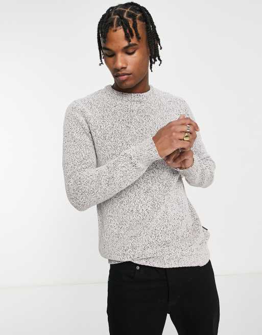 French Connection chenille crew neck jumper in light grey