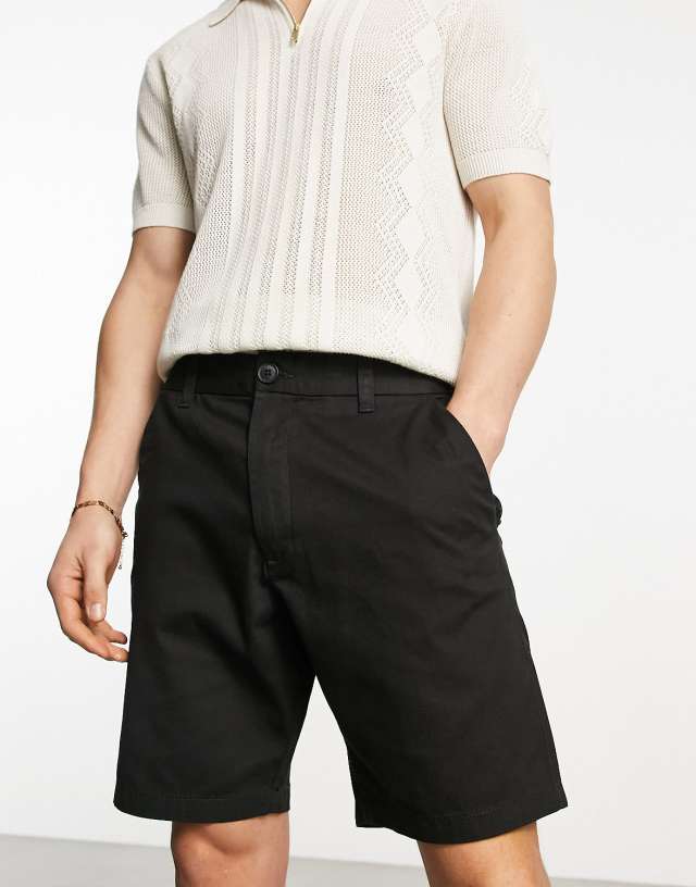 French Connection Mens - French Connection chino shorts in black