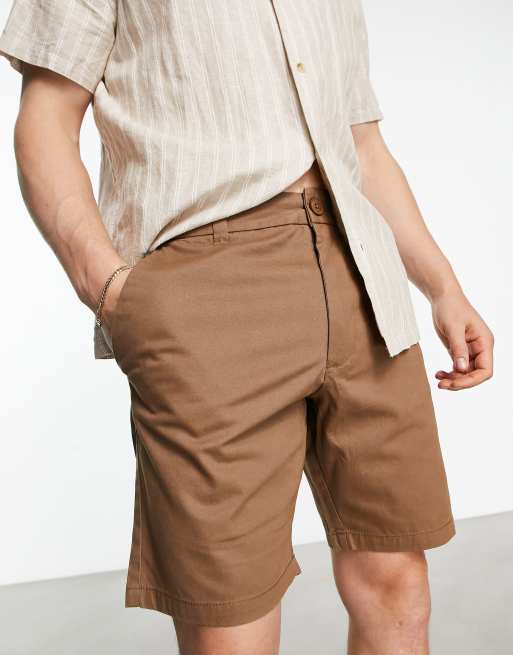 Mens brown 2025 chino shorts