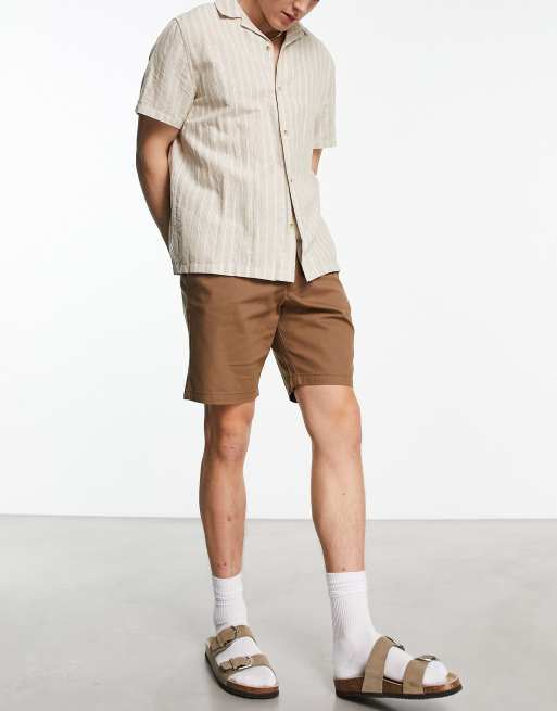 Buy French Connection women regular fit plain chino shorts khaki Online