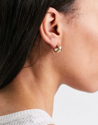 French Connection chunky hoop earrings in gold