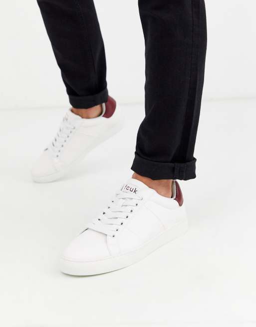 French connection white outlet trainers