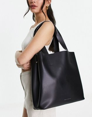 French Connection chunky strap tote bag in black