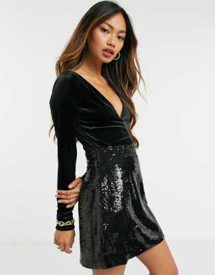 French Connection Ciara Sequin And Velvet Dress-pink | ModeSens