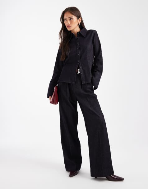 French Connection cinched denim co-ord in indigo - view 1