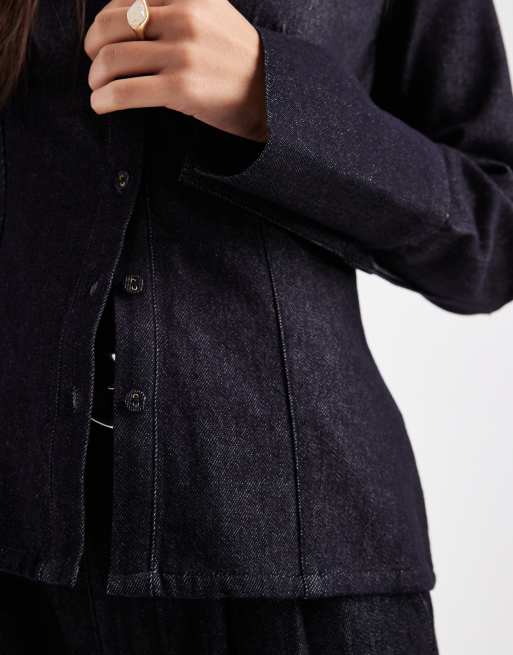 French Connection cinched denim shirt co-ord in indigo, 3 of 4