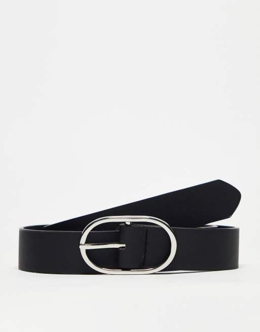 French Connection - Cintura per jeans nera con fibbia ovale