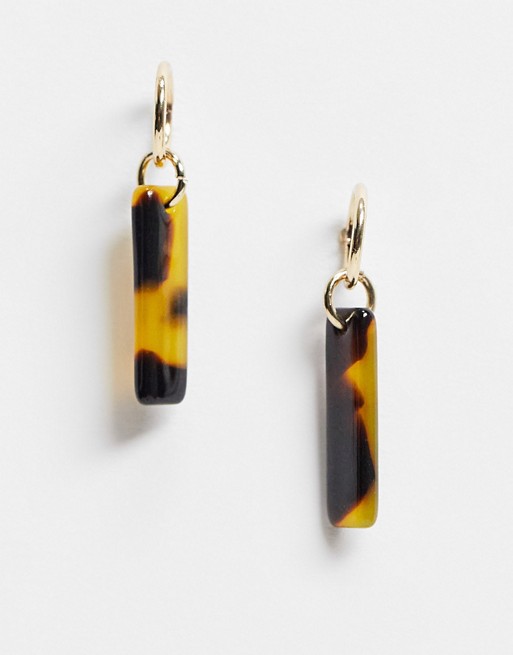 French Connection mini tortoiseshell earrings in gold