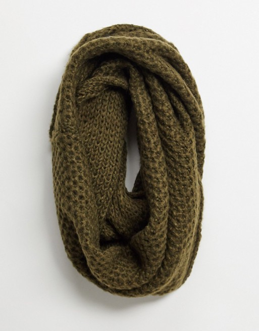 French Connection circle scarf in dark green